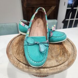 Women's Size 9.5 Sebago Dockside 'Felucca Green LeatherBoat Shoe